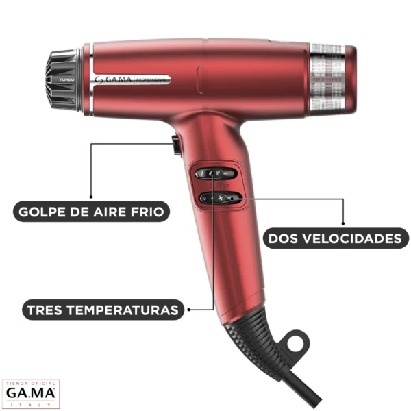 Secador Gama IQ Lite Rojo: Ligero, Potente y Profesional - Imagen 5