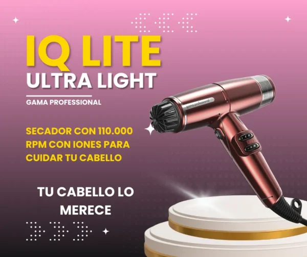 Secador Gama IQ Lite Rojo: Ligero, Potente y Profesional