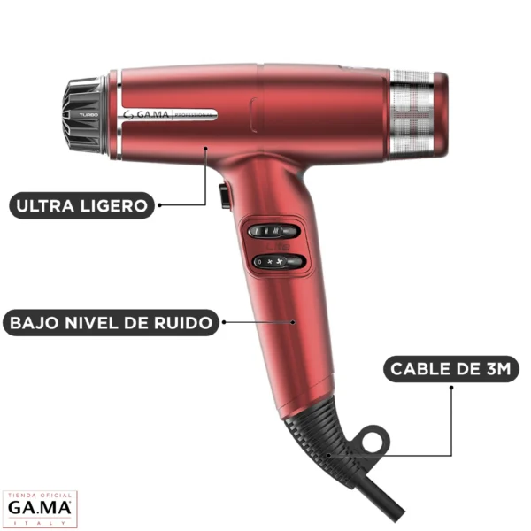 Secador Gama IQ Lite Rojo: Ligero, Potente y Profesional - Imagen 3