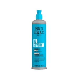 Shampoo Bed Head TIGI Recovery Moisture Rush en envase frontal, ideal para hidratación diaria del cabello.