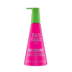 Acondicionador leave-in Bed Head Ego Boost vista frontal para reparar puntas abiertas y dar suavidad.