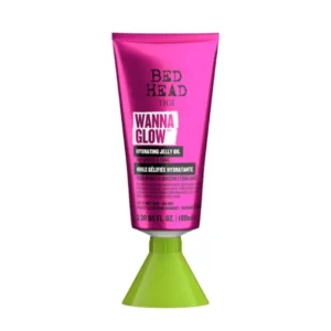 Aceite gel hidratante Bed Head Wanna Glow en vista frontal para suavidad y brillo intenso.