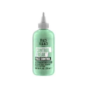 Serum Bed Head Control Freak vista frontal para controlar frizz y alisar el cabello.
