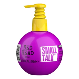 Envase frontal de la crema Bed Head Small Talk diseñada para dar volumen y cuerpo al cabello.