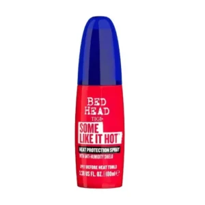 Spray protector de calor Bed Head Some Like It Hot vista frontal con escudo anti-humedad.